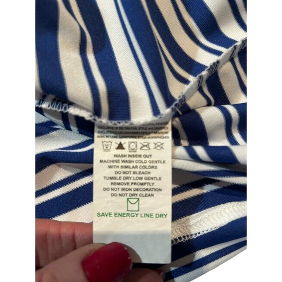 Indianapolis Colts NFL Team Apparel Cool Polo Shirt - Blue, White Striped Size L - Picture 10 of 15